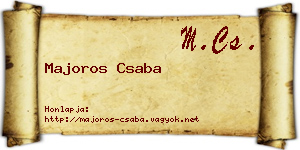 Majoros Csaba névjegykártya